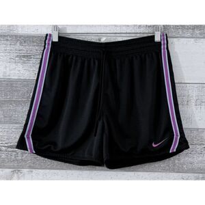 NIKE Dri Fit Athletic Shorts Women's S Black & Pink side stripes Performance